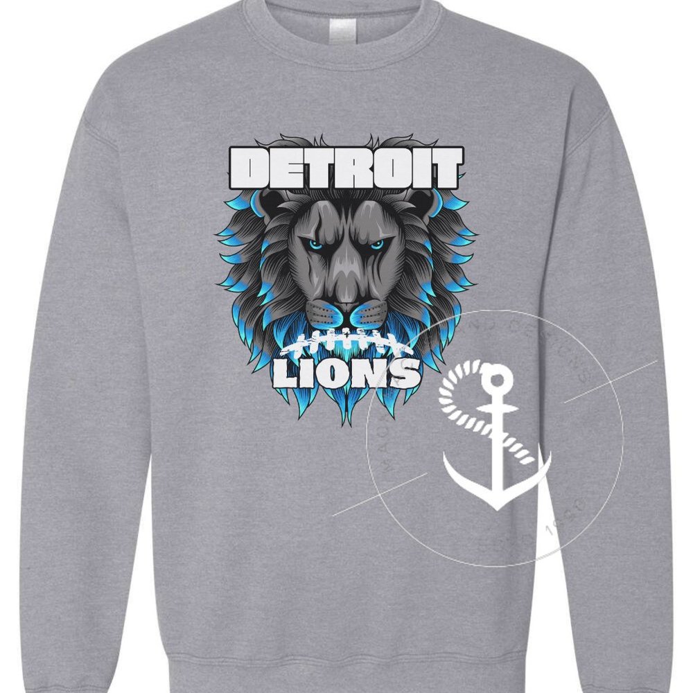 DETROIT LIONS FOOTBALL CREWNECK  SWEATSHIRT SIZES SMALL-XL